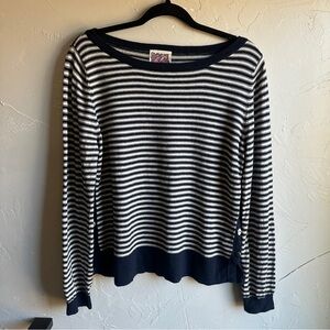 Rosie Nerida Navy Stripe French Girl Sweater Cotton Cashmere L Lightweight